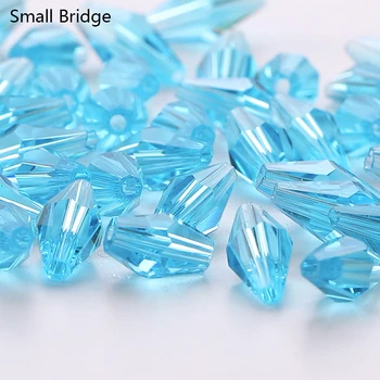 6mm Austrijos Briaunotas Ilgai Mėlynos spalvos Bicone Crystal Stiklo Granulių Apdorodami 