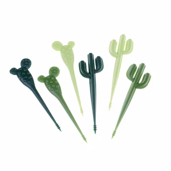 6pcs/pak Vaisiaus Šakutė Žalias Kaktusas Vaisių Šakių Plastikiniai dantų krapštuką Vaikai Indai Maisto Susitvarko
