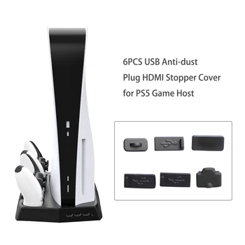 6PCS USB Anti-dulkių Prijunkite HDMI Kamštis Dangtelis PS5 Žaidimo Priimančiosios