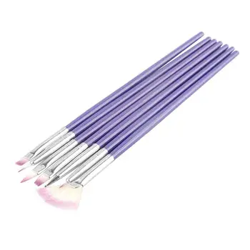 7pcs rinkinys purpurinė nagų nagų šepetėliai, dažymas rašikliai, šviesos boksuose, ventiliatorius formos taško gręžimo rašikliai, terapijos drožyba rašikliai, G4H4