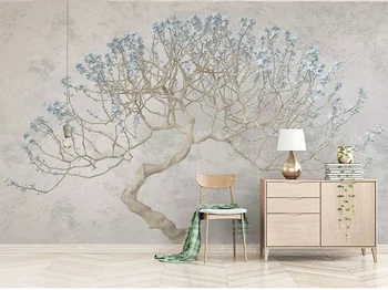 8d Žydinčių Medžių Sienos popieriaus Freskos 3D Gėlių Filialas Tapetai, lipdukas, popierius Gyvenamasis kambarys Sofos Fone Sienų Freskomis Dekoras