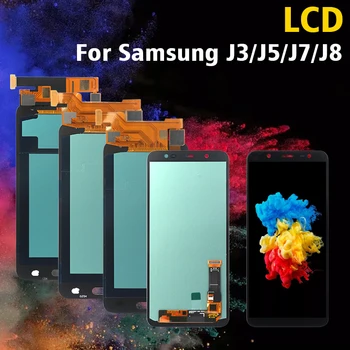 AAAA++++ OLED Patikrintas Samsung Galaxy j3 skyrius J5 J7 J8 Ekranas Jutiklinis Ekranas skaitmeninis keitiklis Asamblėjos Be Rėmo