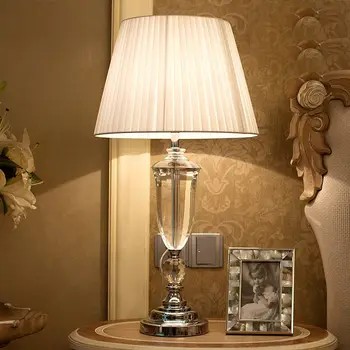 Abajur de mesa lamparas europa trumpai kristalų naktiniai staleliai, lempa abajur salė Apšvietimo kristalų lempos trumpa šiuolaikinių kristalų stalo lempa