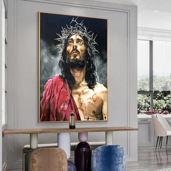 Abstrakti Portretas Jėzaus Drobės, Paveikslai Ant Sienų, Menas, Plakatų Ir grafikos Jėzus Menas Drobė Nuotraukas Kambarį Cuadros