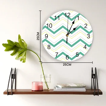 Abstrakčių Geometrinių Ripple Spausdinti PVC Sieninis Laikrodis Modernaus Dizaino Namų Dekoro Miegamasis Silent Oclock Žiūrėti Siena Už Kambarį