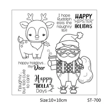 Aišku, Antspaudai hipster santa claus antspaudų popieriaus amatų kortelės priėmimo kalėdų citata antspaudai