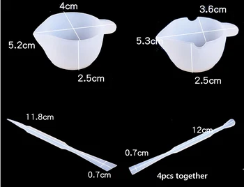 Aišku, išsiskyrė taurės išmaišykite baro Silikono formos matavimo puodelio Dervos, Silikono Formų rankų darbo 