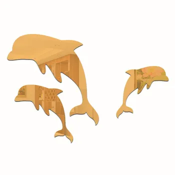 Akrilo 3D Mielas Delfinų Derinys Veidrodžio Efektas Sienos Lipdukas, Decal Namų Dekoro Lipdukai Muraux Sienų Dekoras Namų Puošybai