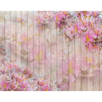 Allenjoy fone fotografijos bokeh gėlių, medienos baby shower rožinis fonas foto studija fantazija photocall fotografijos