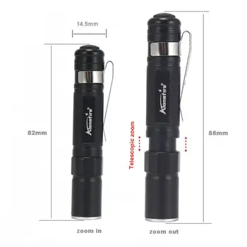 AloneFire MN22 Nešiojamas Mini Penlight CREE XPE LED Zoom Žibintuvėlį, Fakelą Kišenėje Šviesos Vandeniui Žibintų AAA Baterijos Galingas