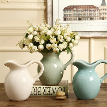 Amerikos šalyje pieno ąsotis keramikos vaza apdailos kūrybinės Europos gėlių Vandens bako vaza namų vestuvių dekoravimas