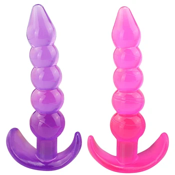 Analinis granulės jelly anal plug butt plug G-taško, prostatos massager silikono suaugusiųjų sekso žaislais vyrams male gay porn produktų sekso žaislai