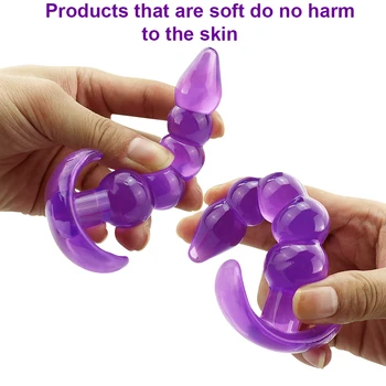 Analinis granulės jelly anal plug butt plug G-taško, prostatos massager silikono suaugusiųjų sekso žaislais vyrams male gay porn produktų sekso žaislai