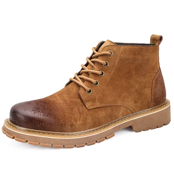 Anglija stiliaus vyrų mados kaubojaus batai natūralios odos įrankiai batai platformos lauke desert boot kulkšnies bota masculina sapato