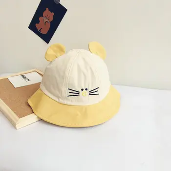 Animaciją kačių siuvinėjimo Kibiro Kepurę Žvejys Skrybėlę lauko kelionių skrybėlė nuo Saulės Bžūp Kepurės vaikams, berniukams ir mergaitėms 43