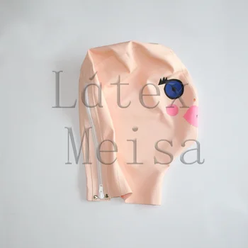 Animacinių filmų latekso kaukė sekso atidaryti nosį su nugaros užtrauktuku baby rožinė spalva