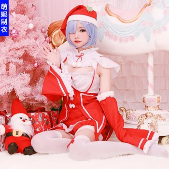 Anime Re:Gyvenimas kitame pasaulyje nuo nulio Cosplay Halloween Vakarėlį Kalėdų kostiumas Cos Rem/Ram COSPLAY apranga žiemą