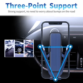 ANMONE Gravity Telefono Automobilinį Laikiklį Anti-shake Oro Angos Išmanųjį telefoną, Auto Automobilis Stovi, Universalus 4 6 Colių Mobiliojo Stabilus Laikiklis