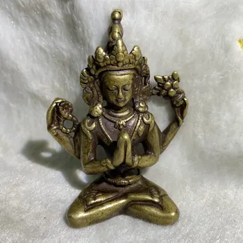 Antikvariniai Avalokitešvara Tibeto buda Bodhisatvos Budos Statula namų Puošybai metalo rankdarbiai
