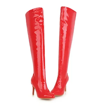 Arden Furtado 2018 m. rudens žiemos užtrauktukas seksualus adatos (stiletai šalies ponios batai su užtrauktuku pažymėjo tne per kelio red white bateliai 48