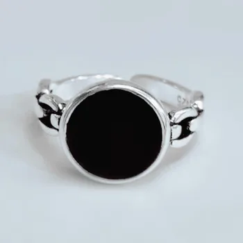 Asmenybės Bohemijos Senovinių Sidabro Spalvos, Apvalus Juodas Žiedai Moterims Antikvariniai Žiedai, Papuošalai 2020 M.