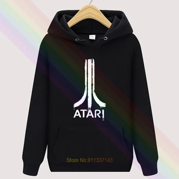 Atari Pokštas Logotipą, Klasikinės Juodos Spalvos Rudenį Aukštos Kokybės Hoodies Viršuje Hoodie Mens Lauko Drabužiai Palaidinukė Megztinis