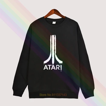 Atari Pokštas Logotipą, Klasikinės Juodos Spalvos Rudenį Aukštos Kokybės Hoodies Viršuje Hoodie Mens Lauko Drabužiai Palaidinukė Megztinis