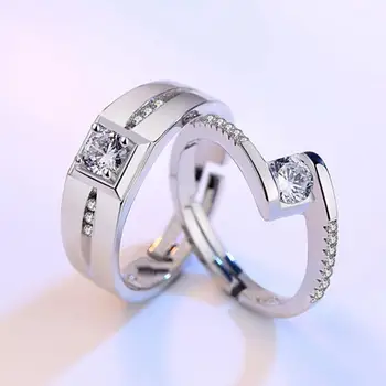 Atidaryti sidabro žiedas Vyrų ir moterų modelių, uodega žiedas korėjos Valentino Dienos dovana širdies formos pora žiedas žiedas didmeninės
