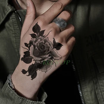 Atsparus vandeniui Laikina Tatuiruotė Lipdukai rožių gėlių, augalų ranka ranką Netikrą Tatto 