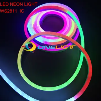 Atsparus vandeniui RGB LED Neon Light WS2811 IC LED Lanksti Neon Virvę Juostelės Šviesos Juosta šviesos 5050 SMD Permainingi Soft Tube 10M DC12V 24V