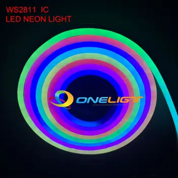 Atsparus vandeniui RGB LED Neon Light WS2811 IC LED Lanksti Neon Virvę Juostelės Šviesos Juosta šviesos 5050 SMD Permainingi Soft Tube 10M DC12V 24V