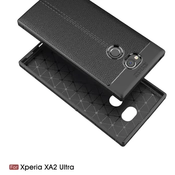 Atvejais Sony Xperia XA2 Ultra Atveju XA1 XA2 Plius Padengti Silicio TPU Fundas Minkštas Anglies Pluošto Brushe Coque Etui Rubisafe Aksesuar