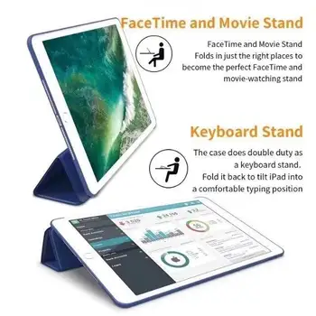Atveju Coque Ipad 5 6 oro 1 2 Tinklainės TPU Silikoninis Galinio Dangtelio iPad5 ipad6 air2 Apversti Sulankstytas Stovi Tablečių Priedai