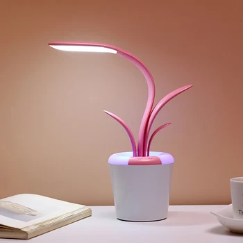 Augalų Stiliaus LED Stalo Lempa Lanksti Žarna Stalo Lempa, 7 Spalvų Temperatūra su 3 Ryškumo Lygius, USB Įkrovimo lizdas, Akių Priežiūra