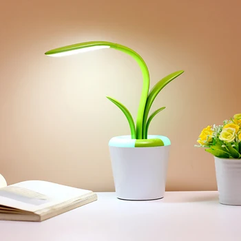 Augalų Stiliaus LED Stalo Lempa Lanksti Žarna Stalo Lempa, 7 Spalvų Temperatūra su 3 Ryškumo Lygius, USB Įkrovimo lizdas, Akių Priežiūra