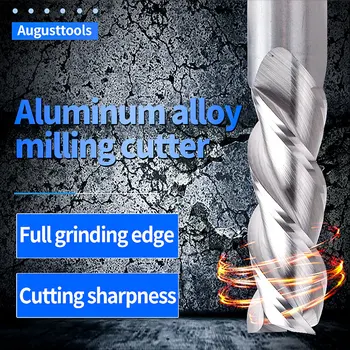 Augusttools Frezavimo Įrankiai Aliuminio, medienos Pjovimo HRC50 3 Fleita Volframo Plieno Malimo Cutter Pabaiga Malūnas Aliuminio, Vario Apdorojimo,