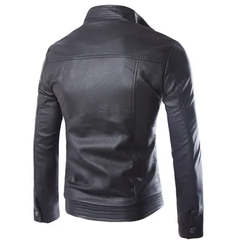 Aukštos kokybės 2020 m. Rudenį, žiemą stovėti apykaklės slim vėjo vyrų motociklo PU didelis dydis 4XL vyrų odos striukė chaquetas hombre