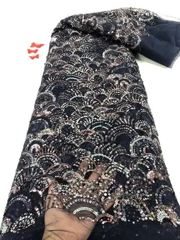Aukštos Kokybės Afrikos Blizgančiais Nėrinių Audinio nigerijos Vestuves Suknelė Moterims prancūzijos Tiulio nėrinių Blizgančiais 5 metrų TS9556