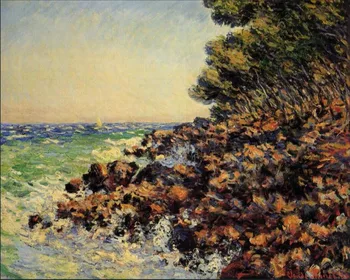 Aukštos kokybės Aliejaus tapybos Drobės Kopijos Cap Martin (1884) Pateikė Claude Monet rankomis dažyti