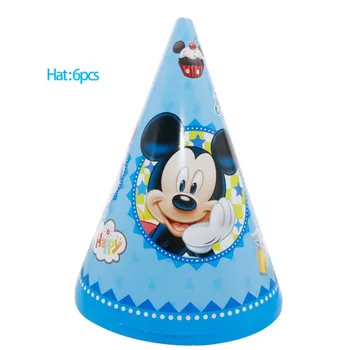 Aukštos Kokybės Mėlynos Desertas Mickey Mouse Laimingas Gimtadienio Dekoracijas Popieriaus Plokštė Taurės Šiaudų Servetėlės Vienkartiniai Tablewares Rinkinys