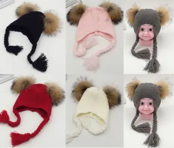 Aukštos Kokybės pliušas Nauja Vaikiška Vaikai Mergina&Berniukas Baby Kūdikių Žiemą Šiltas Nėrimo Trikotažo Beanie Skrybėlių Kepurės