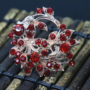 Aukščiausios kokybės, unikalaus dizaino, kalnų krištolas kristalų povas mielas sages moterims naujos mados rose aukso spalvos aksesuarai 46mm B1436