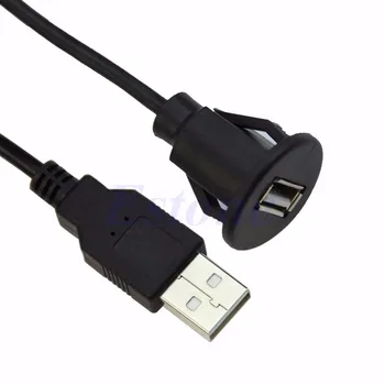 Automobilio USB 2.0 Flush Mount Lizdas Pratęsimo Švino Kabelis / Švino Adapteris / Įėjimas #1