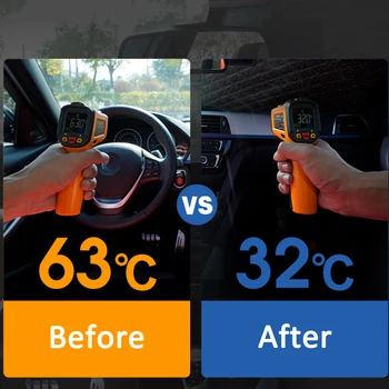 Automobilių Stiklų Padengti UV Apsauga nuo Saulės Pavėsyje Priekinio Lango Interjero Apsauga, Dviejų Dydžių
