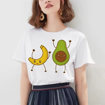 Avokado marškinėliai Moterims Veganų 90s Harajuku Trumpas Rankovės Įdomus Ulzzang T-Shirt Mielas Marškinėlius Animacinių filmų Top Tees Moteris
