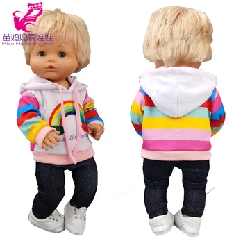 Babyborn lėlės drabužiai 40cm vaivorykštė gobtuvu megztinis Nenuco Ropa y su Hermanita lėlės, kostiumai