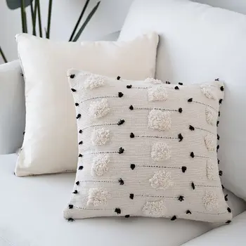 Balta Juoda Geometrinis pagalvėlė padengti Maroko Stiliaus pagalvę padengti Audiniai, Namų dekoravimo, Sofa-Lova 45x45cm/30x50cm
