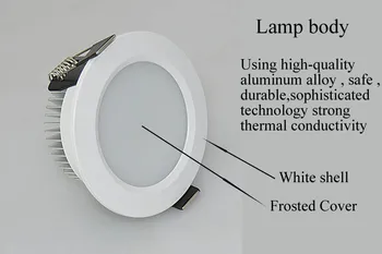 Balta / sidabro shell 15w 18w 21w led šviestuvai pritemdomi led nišoje šviesos lempos apšvietimo šilta / šalta balta AC90-260V + VAIRUOTOJAS