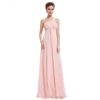 Baltos spalvos Vieną Petį Grindų Ilgis Backless Šifono Bridesmaid Suknelę Moterų Rožinės spalvos Elegantiškas Motinystės Suknelė Vestuves Ilgai