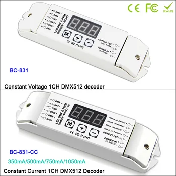 BC-831/BC-831-CC LED DMX512 Viena spalva Dekoderis PWM Valdiklis CC/CV vieno kanalų Dimeris vairuotojo LED Lempos,DC12V-24V